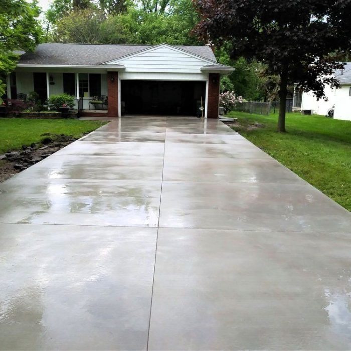 Client Service stamped concrete driveway